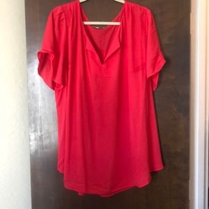 Coral chiffon top!